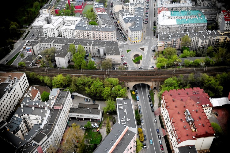 Most Średnicowy z lotu ptaka