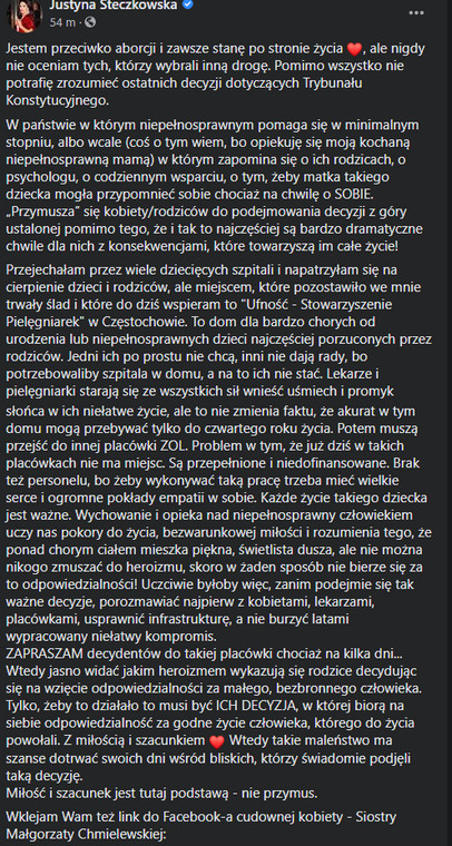 Wpis Justyny Steczkowskiej