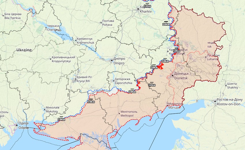 Potencijalna linija razgraničenja u Ukrajini