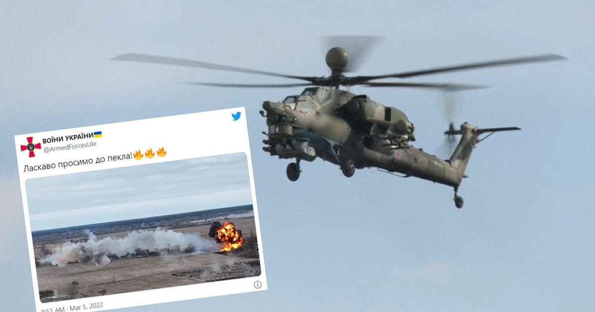 Guerra de Rusia y Ucrania.  El misil golpeó un helicóptero ruso.  «¡Bienvenido al infierno!»