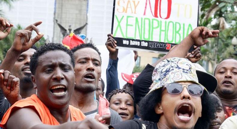 Hundreds of people marched against the anti-immigrant violence that has hit Durban