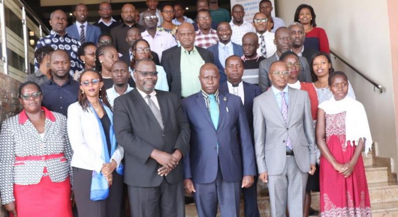 Justices with members of Uganda's Fourth Estate 