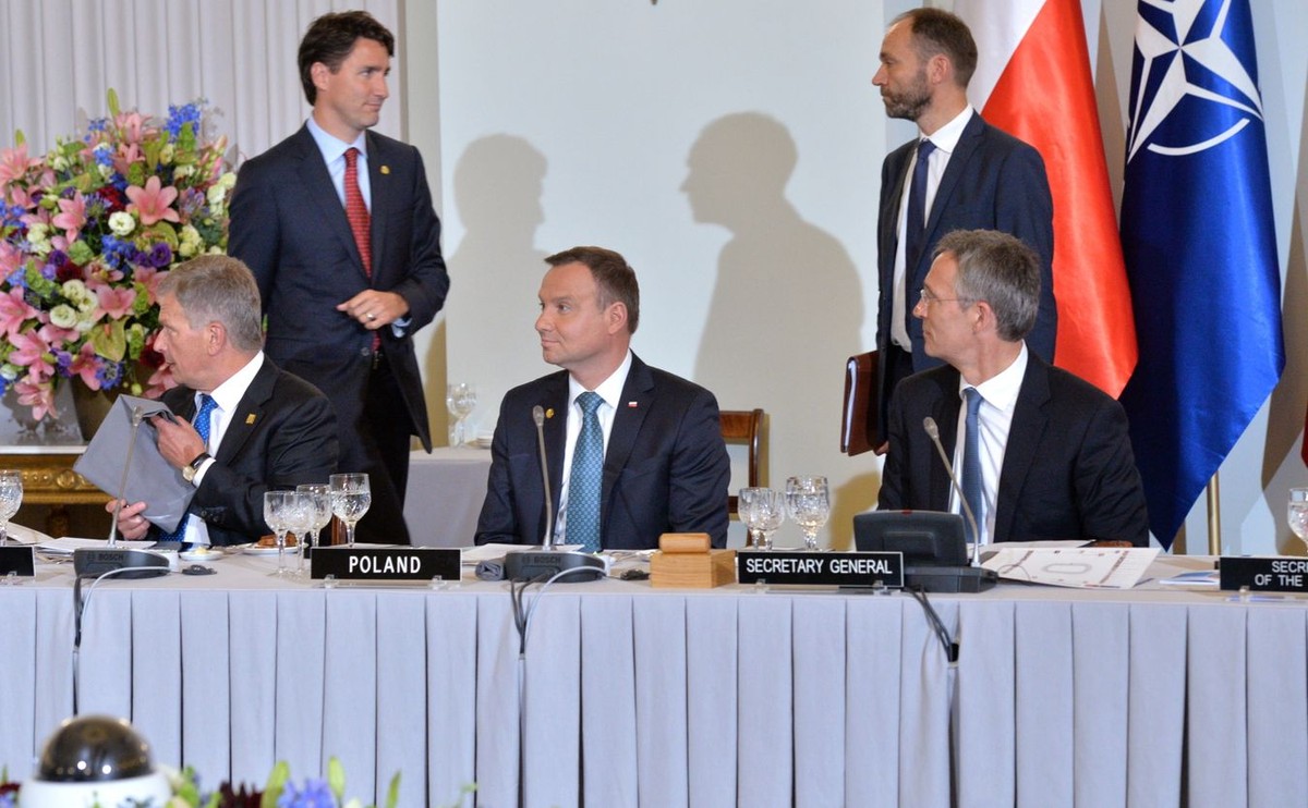 Prezydent Andrzej Duda i sekretarz generalny Sojuszu Północnoatlantyckiego Jens Stoltenberg