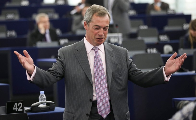Nigel Farage, brytyjski europarlamentarzysta, przewodniczący Partii Niepodległości Zjednoczonego Królestwa (UKIP)