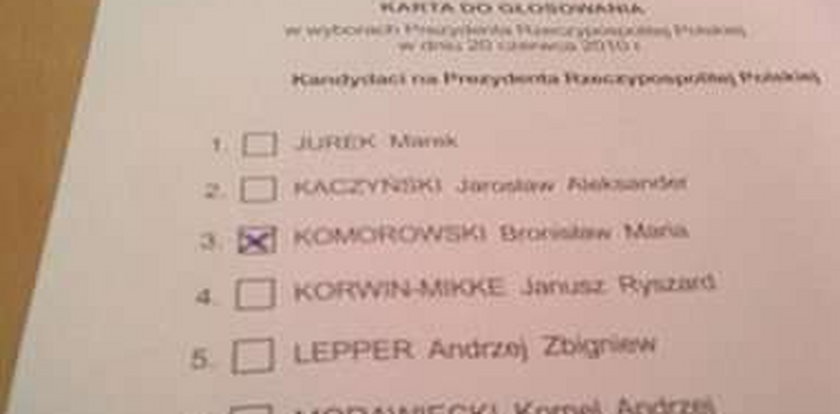 Oto karta do głosowania Wałęsy. Na kim postawił krzyżyk?