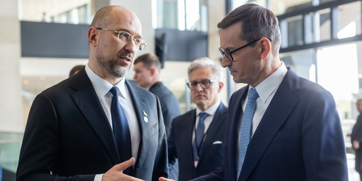  Denys Szmyhal i Mateusz Morawiecki.