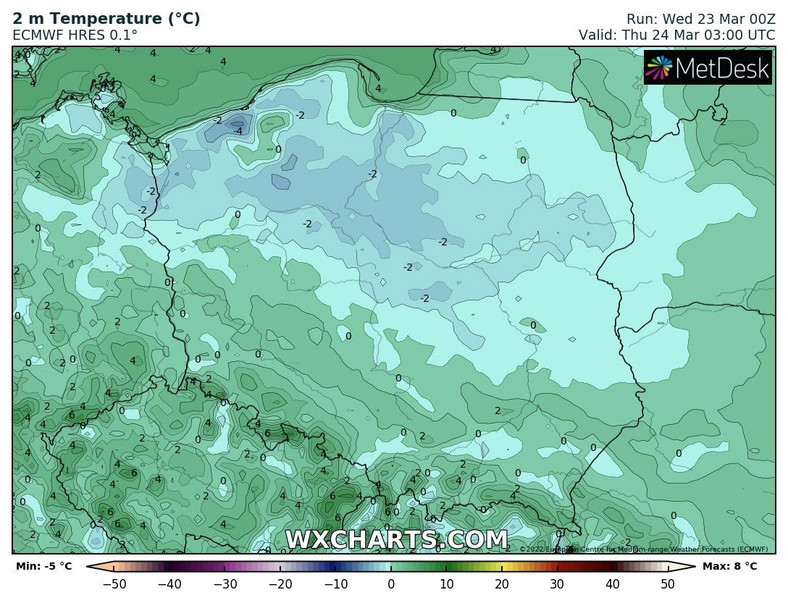 W nocy zrobi się znacznie chłodniej i pojawią się przymrozki