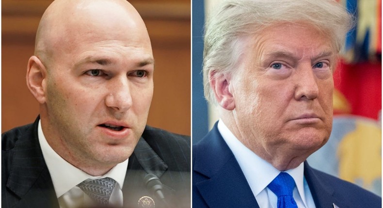 Ohio Rep. Anthony Gonzalez (L) and Former President Donald Trump (R).
