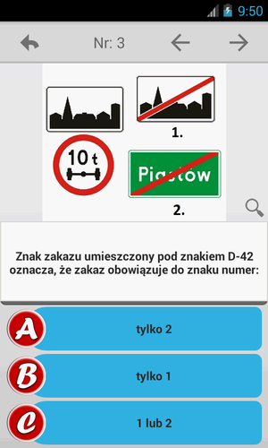 Kodeks drogowy - ćwiczenia
<br><br>
To darmowa aplikacja zawierająca dużą liczbę nowych pytań z zakresu prawa ruchu drogowego. Zakres pytań dotyczy kategorii B prawa jazdy. Dodany symulator nowego egzaminu na prawo jazdy pozwoli na przetestowanie swojej wiedzy.
<br><br>
Dla kogo?
- dla osób, które chcą poćwiczyć przed egzaminem państwowym,
- dla aktualnych kierowców
<br><br>
Baza pytań została opracowana głównie na podstawie:
- Ustawy 