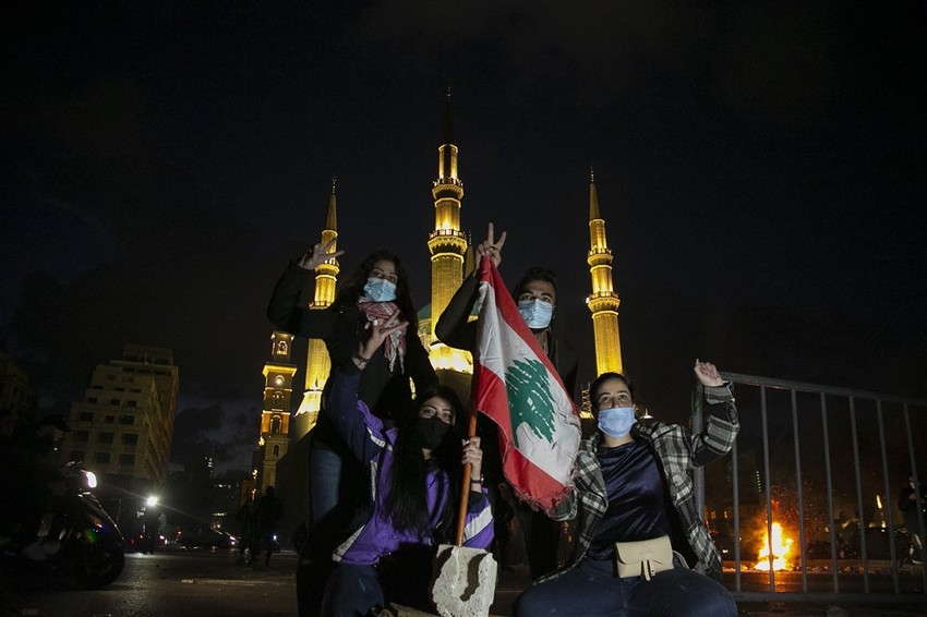 Protest zbog krize u Bejrutu u martu 2021.