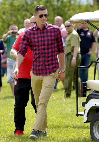 Lewandowski wylądował w Arłamowie. Gwiazdor Bayernu przyleciał helikopterem