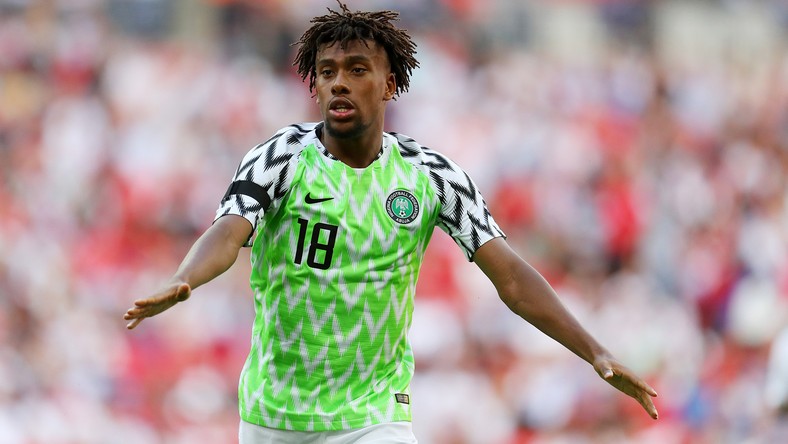 Alex Iwobi playing for Nigeria in 2018 [Sporting News]