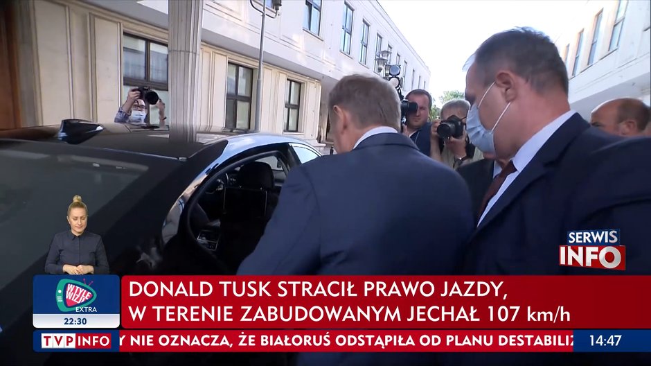 Zrzut ekranu z TVP Info