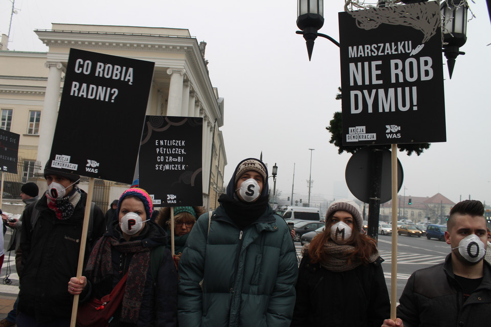 Protest antysmogowy Warszawa. Piotr Halicki 3