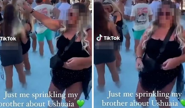 Žena prosipa pepeo mrtvog brata u bazen na Ibici