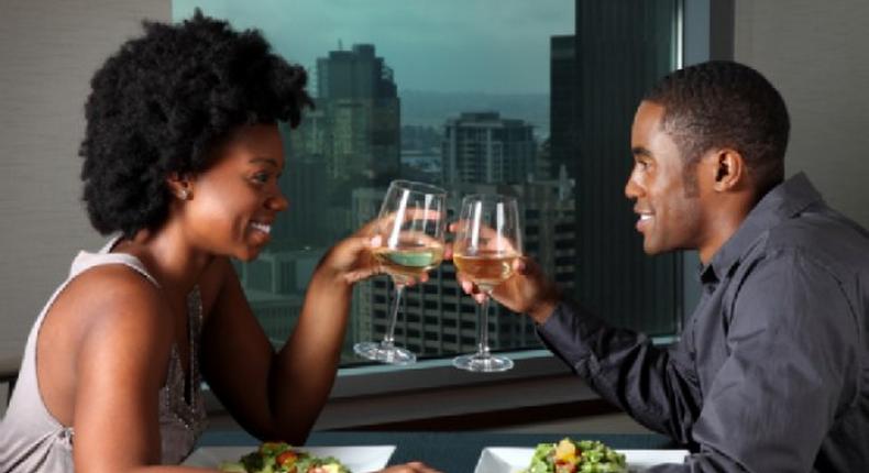 African couples on romantic date