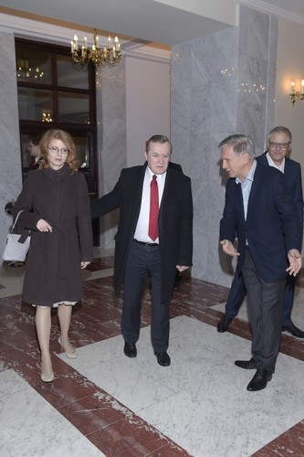 Renata Koźlicka-Glińska i Piotr Gliński; Jan Englert