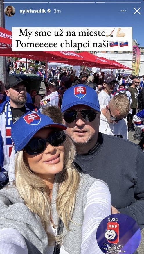 Andrej Danko a Sylvia Šulíková na Majstrovstvách sveta v hokeji.
