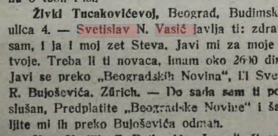 Svetislav javlja Živki da je zdrav i da joj je poslušan