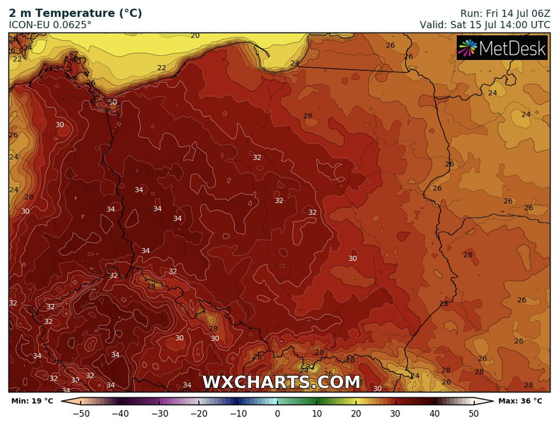 Największy upał, nawet do 35 st. C, prognozujemy na zachodzie