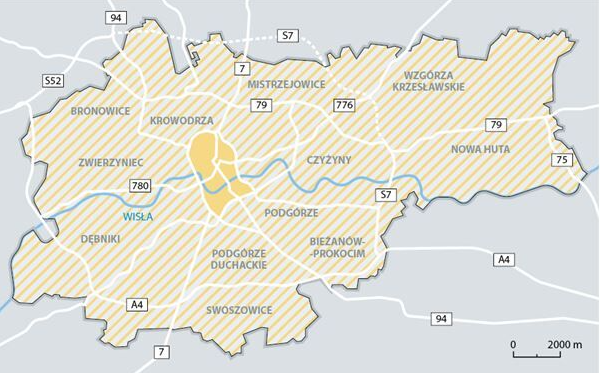 Planowana Strefa Czystego Transportu w Krakowie