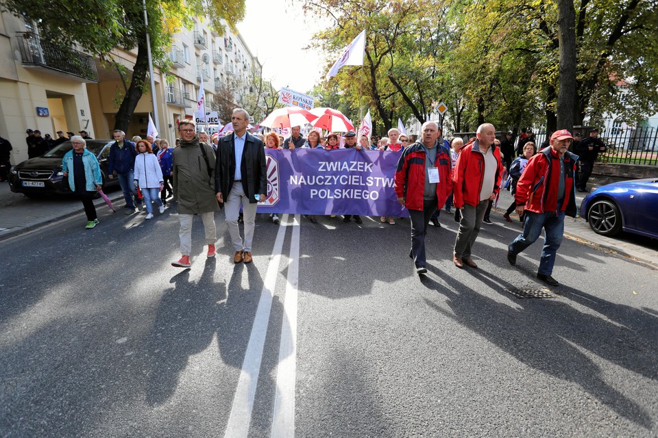 Protest nauczycieli w Warszawie