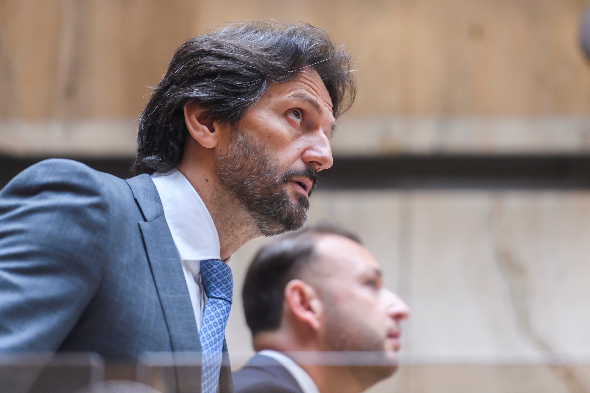 Minister vnútra SR Matúš Šutaj Eštok (Hlas-SD) a vicepremiér a minister obrany SR Robert Kaliňák (Smer-SD).