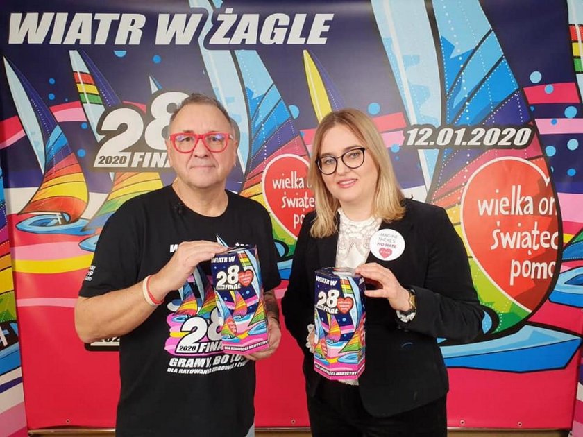 Jerzy Owsiak i Magdalena Adamowicz