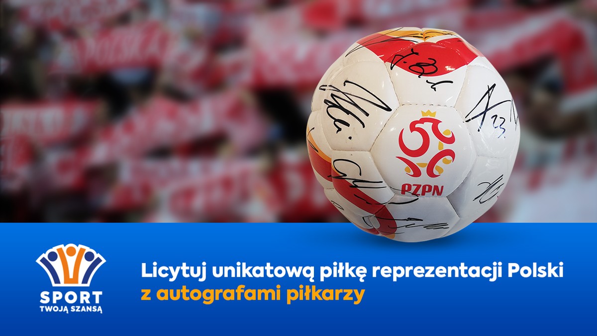 Fundacja Sport Twoją Szansą wystawiła na licytację piłkę z autografami piłkarzy reprezentacji Polski. To kolejna już aukcja unikatowych akcesoriów sportowych z podpisami gwiazd sportu, która pozwala fundacji zebrać środki na wsparcie swoich podopiecznych – utalentowanych sportowców wielu dyscyplin. Licytacja dostępna jest pod linkiem: allegro.pl. Fundacja Sport Twoją Szansą powstała z inicjatywy firmy STS – największego bukmachera w Polsce.