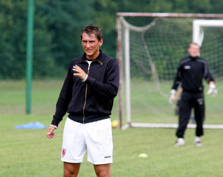 Michał Janicki na treningu Zagłębia Sosnowiec (2008 r.)