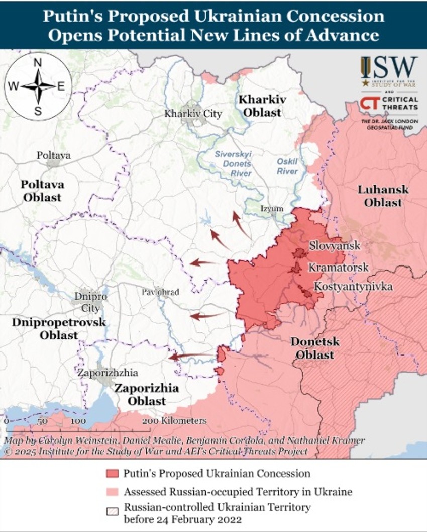 Putinov predlog o ukrajinskim ustupcima teritorije i okupirana teritorija u Ukrajini