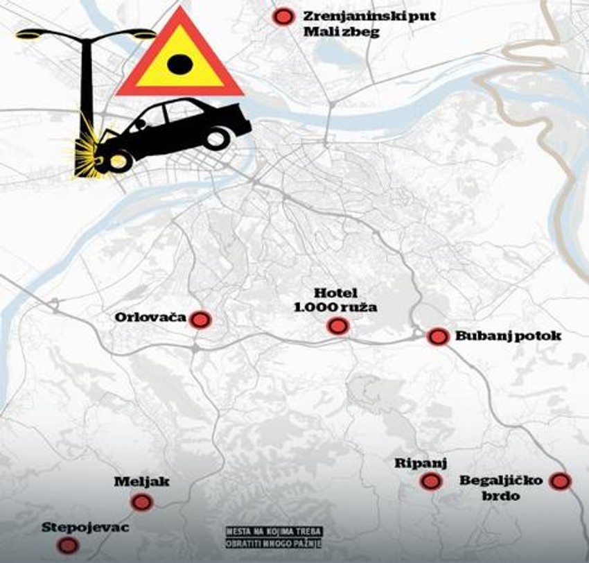 Crne saobraćajne tačke Beograda