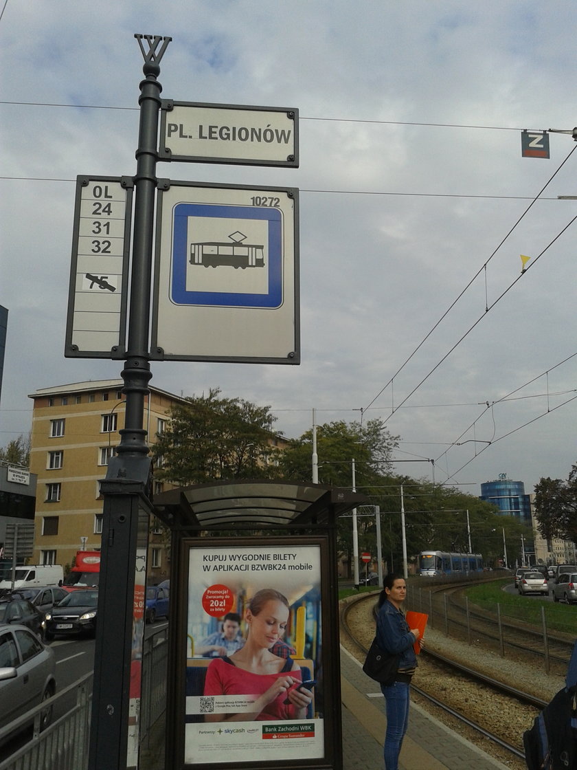 Przystanek tramwajowy na pl. Legionów we Wrocławiu