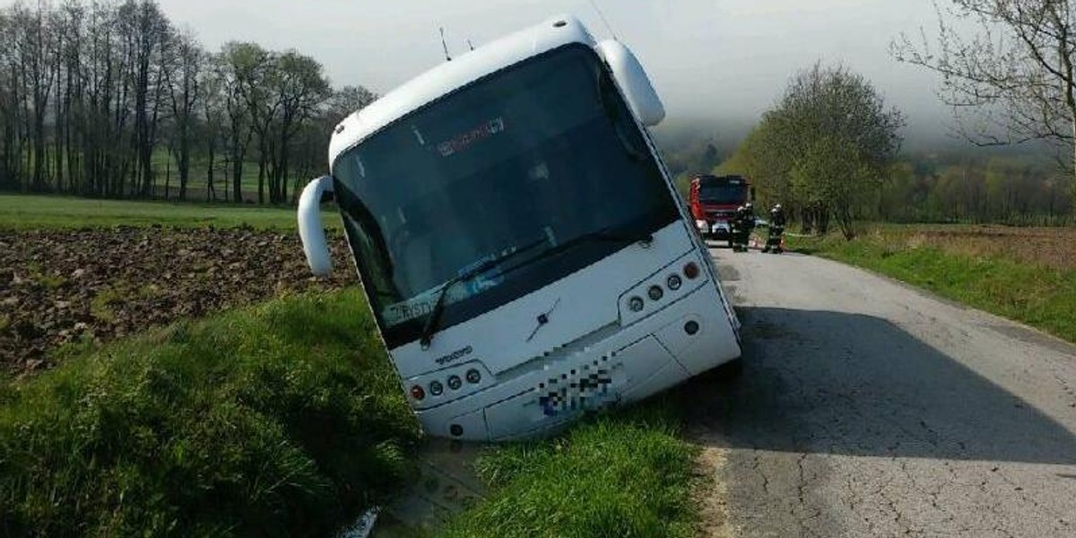 Wypadek autobusu z niepełnosprawnymi. Na miejscu policja