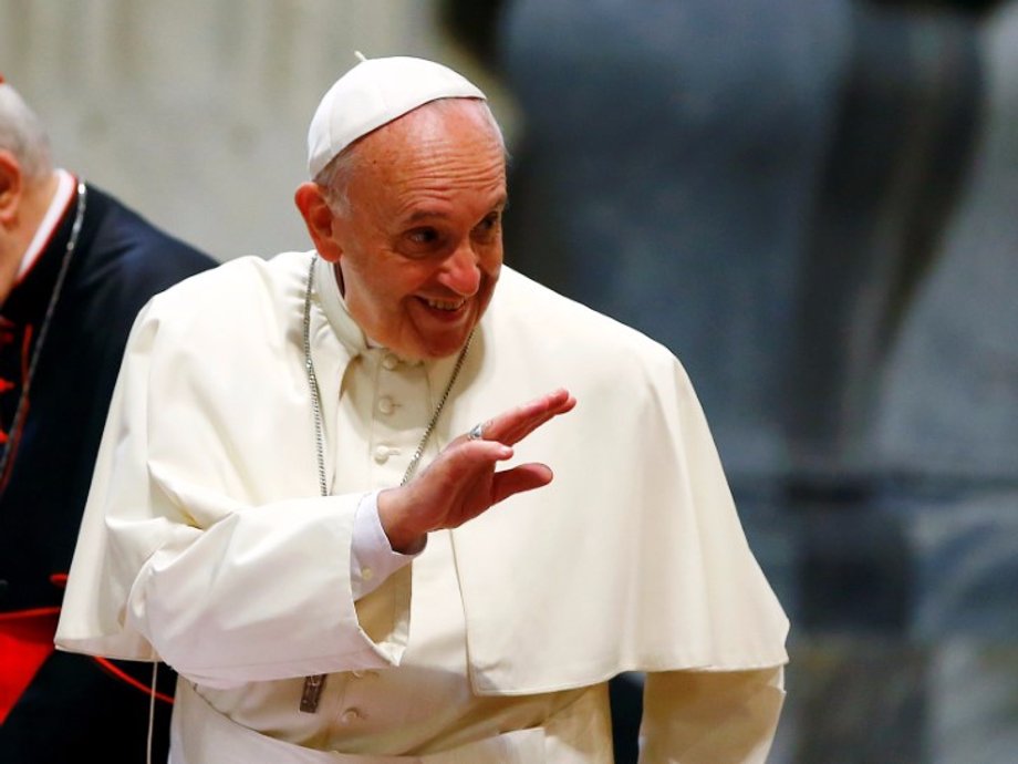 Pope Francis arriving to attend the opening of a meeting of Rome's diocese in Saint John Lateran basilica in Rome.