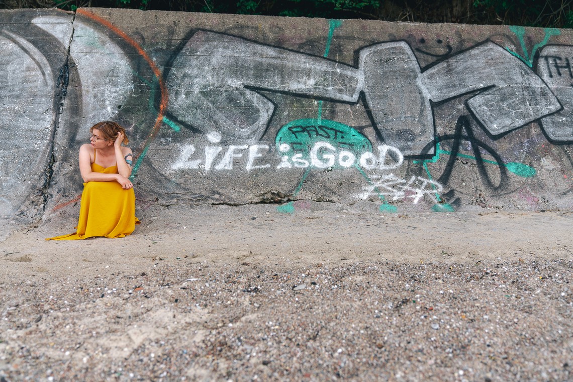 Wiktoria na plaży w Gdyni, 1 lipca 2020 r.