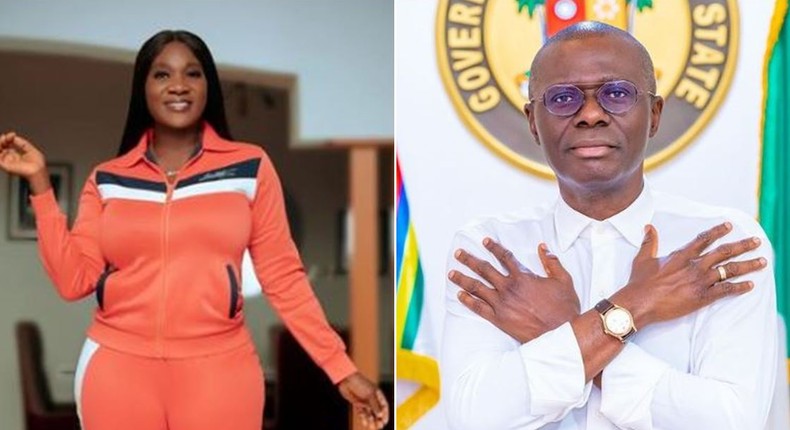 Mercy Johnson and Sanwo-Olu [Within Nigeria]