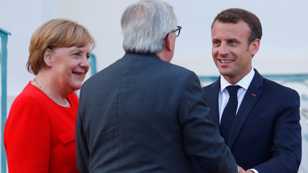 Angela Merkel, Emmanuel Macron, Jean-Claude Juncker