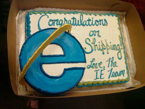 Taki torcik sprawił zespół Internet Explorera twórcom Firefoksa - z okazji trzecich urodzin przeglądarki Mozilli.