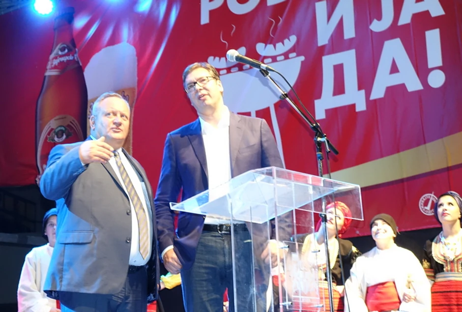 Gradonačelnik Leskovca Goran Cvetanović i Vučić