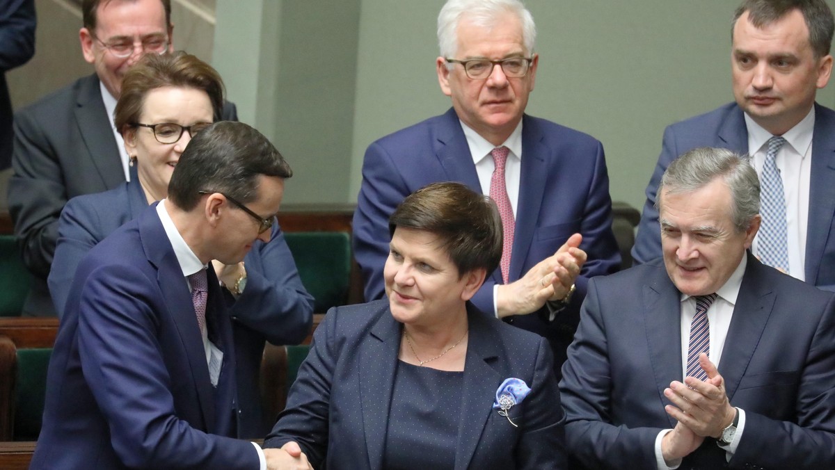 Beata Szydło, Piotr Gliński, Mateusz Morawiecki 