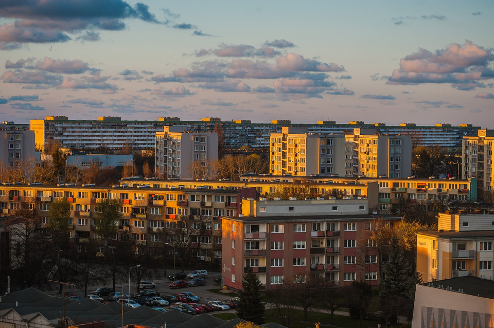 Falowiec przy ul. Jagiellońskiej, najdłuższy blok w Polsce