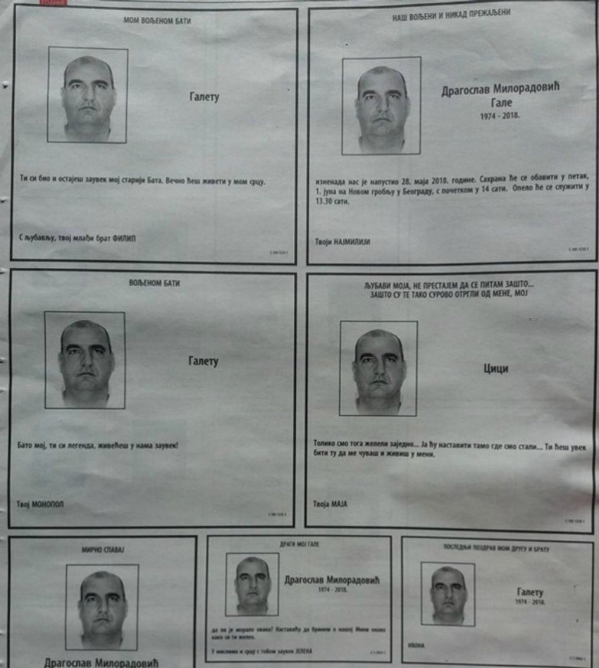 Novine pune čitulja posvećenih Miloradoviću