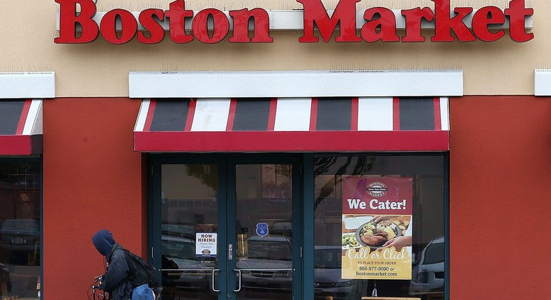 A Boston Market restaurant in San Francisco, California. Staff at one of the chain's restaurants in Los Angeles didn't show on Thanksgiving, reports say.