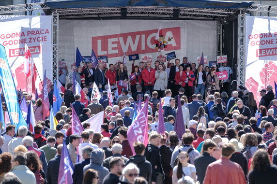 Marsz Lewicy i związków zawodowych w Warszawie