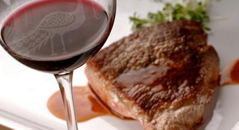 Steak and wine