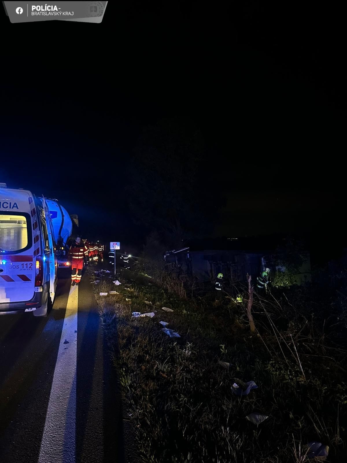 Tragická dopravná nehoda na diaľnici D1 v smere do Bratislavy.