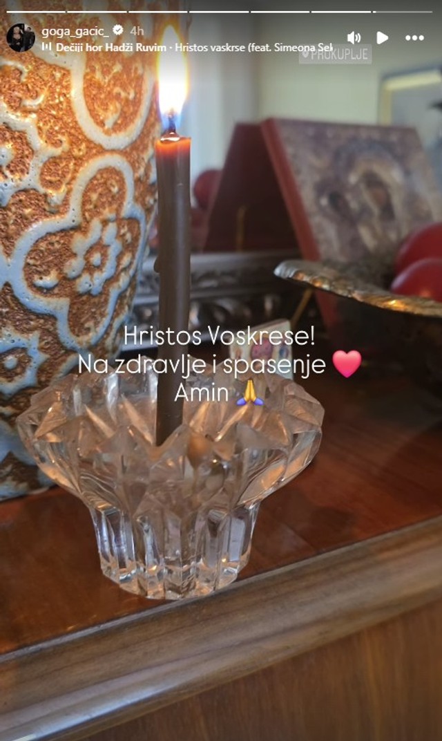 Goga je danas obeležila prvi Vaskrs bez Marka, a dok su se mnoge njene kolege utrkivale u tome čija će praznična trpeza biti pompeznija, ona se opredelila za nešto skromniju varijantu, mnogo bližu tradiciji. (Foto: Instagram/goga_gacic_)