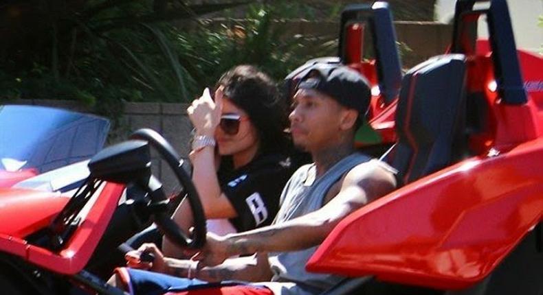 Tyga takes Kylie on a riding in his three wheel motorcycle
