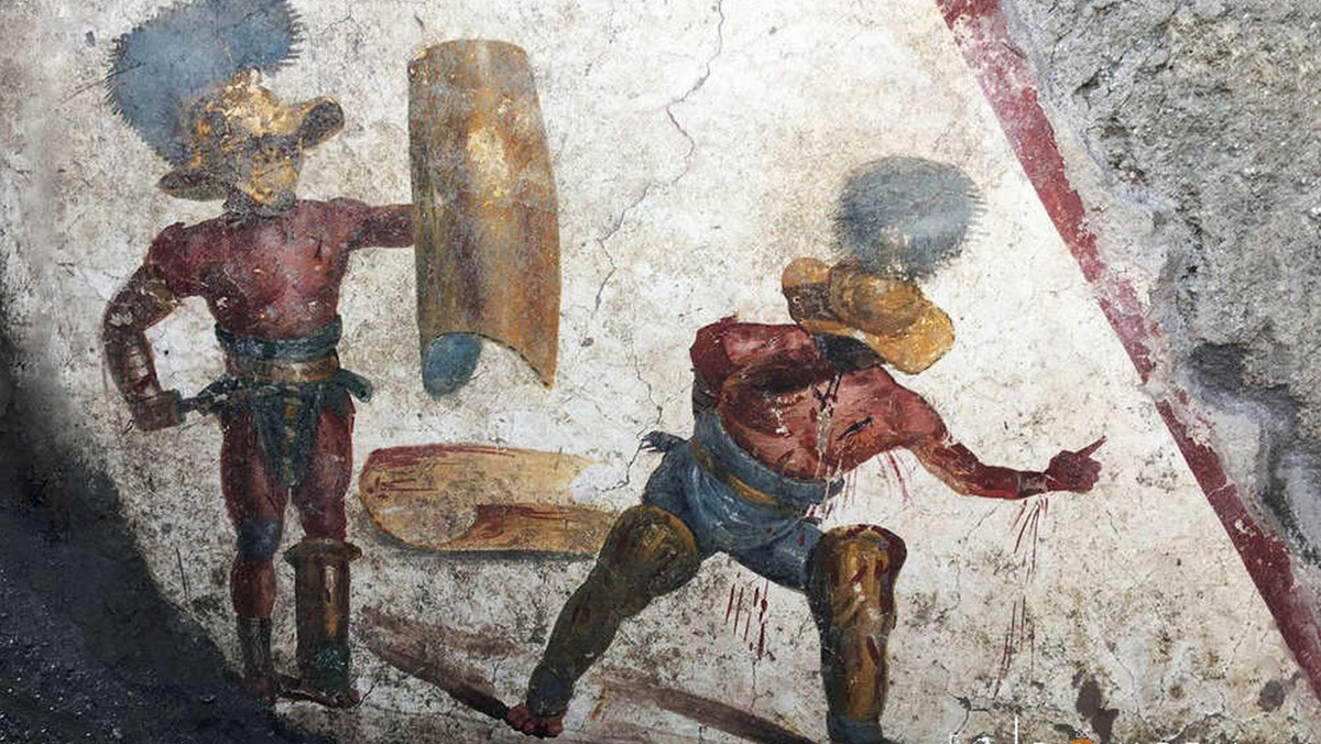 W Pompejach odkryto sugestywny, dobrze zachowany fresk przedstawiający finałowy moment walki gladiatorów. Wizerunek ten opublikował w piątek magazyn dziennika "La Repubblica". Malowidło zostało znalezione podczas wykopalisk prowadzonych w ruinach miasta.